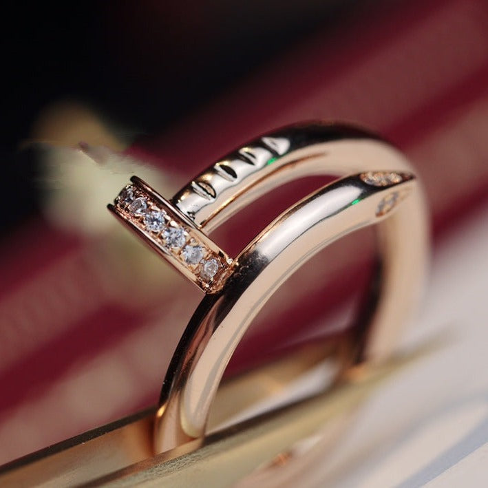 [Rosla Jewelry]JUSTE RING 2.65MM PINK GOLD DIAMOND