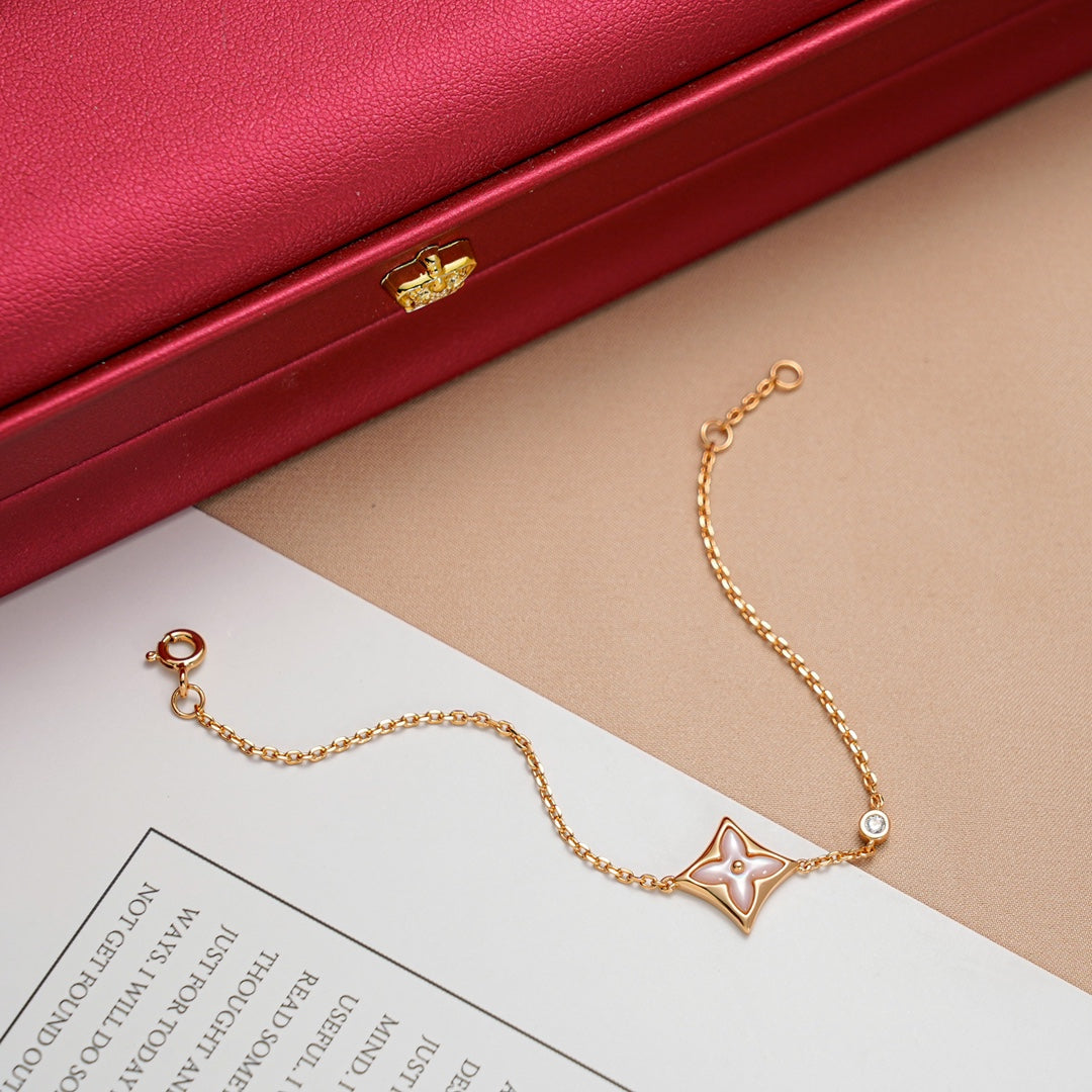 [Rosla Jewelry]STAR 1 DIAMOND PINK GOLD BRACELET