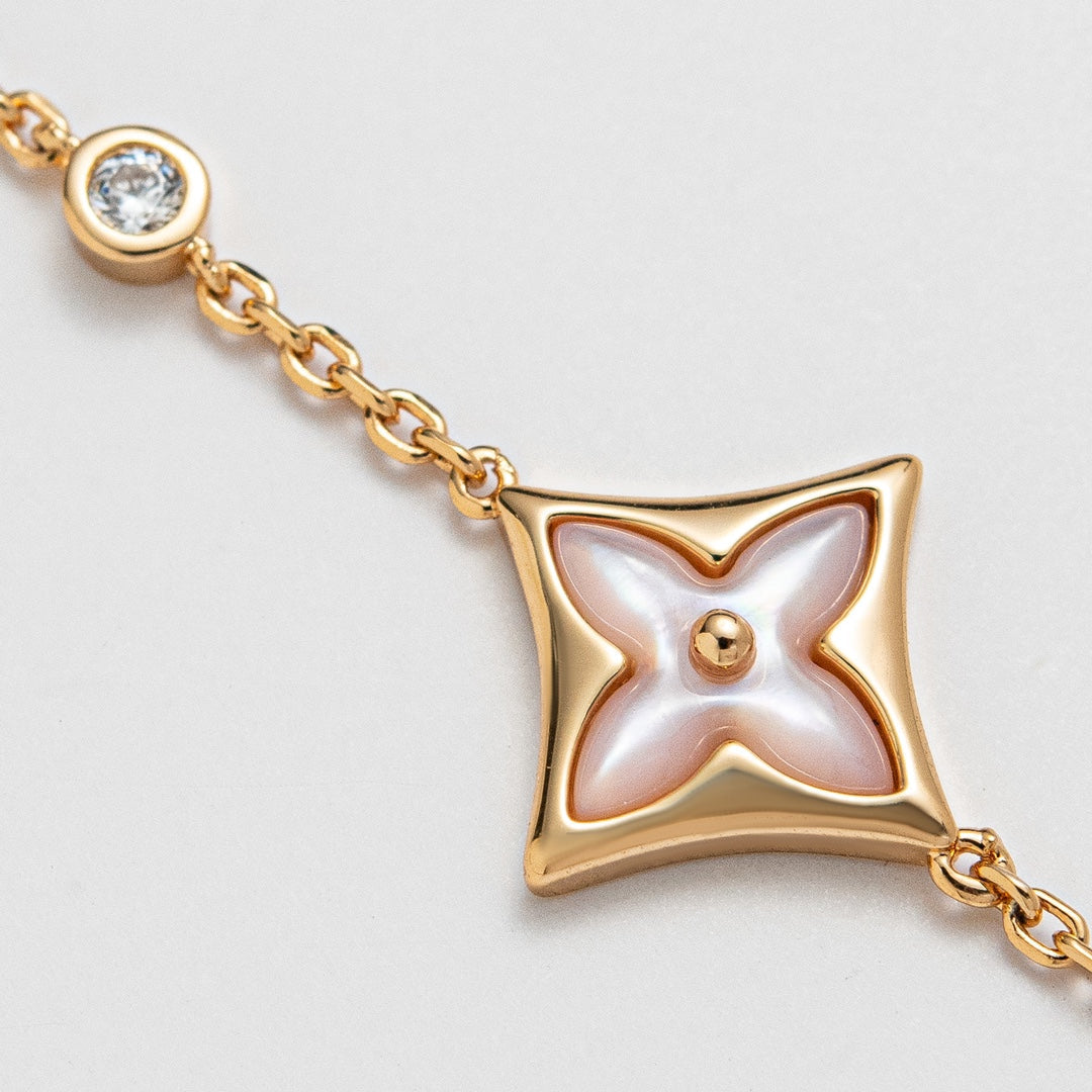 [Rosla Jewelry]STAR 1 DIAMOND PINK GOLD BRACELET