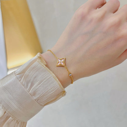 [Rosla Jewelry]STAR 1 DIAMOND PINK GOLD BRACELET