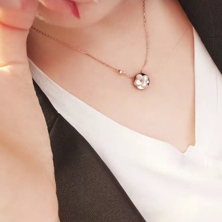 [Rosla Jewelry]SUN MOP GOLD 1 DIAMOND NECKLACE