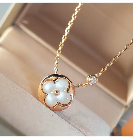 [Rosla Jewelry]SUN MOP GOLD 1 DIAMOND NECKLACE