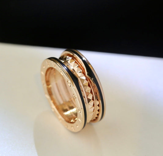 [Rosla Jewelry]ZERO 1 GOLD BLACK CERAMIC RING