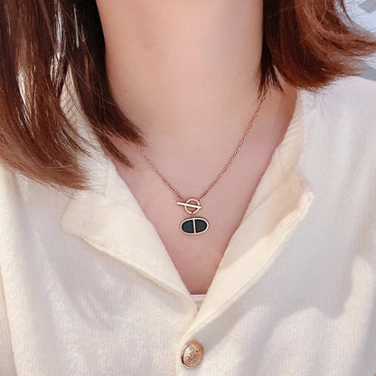 [Rosla Jewelry]CHAINE VERSO BLACK CERAMIC NECKLACE