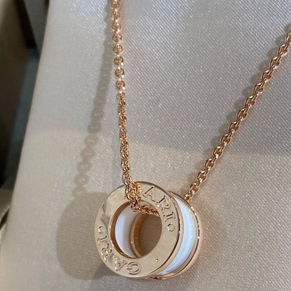 [Rosla Jewelry]ZERO 1 WHITE CERAMIC PINK GOLD NECKLACE