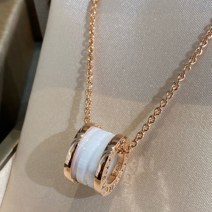 [Rosla Jewelry]ZERO 1 WHITE CERAMIC PINK GOLD NECKLACE