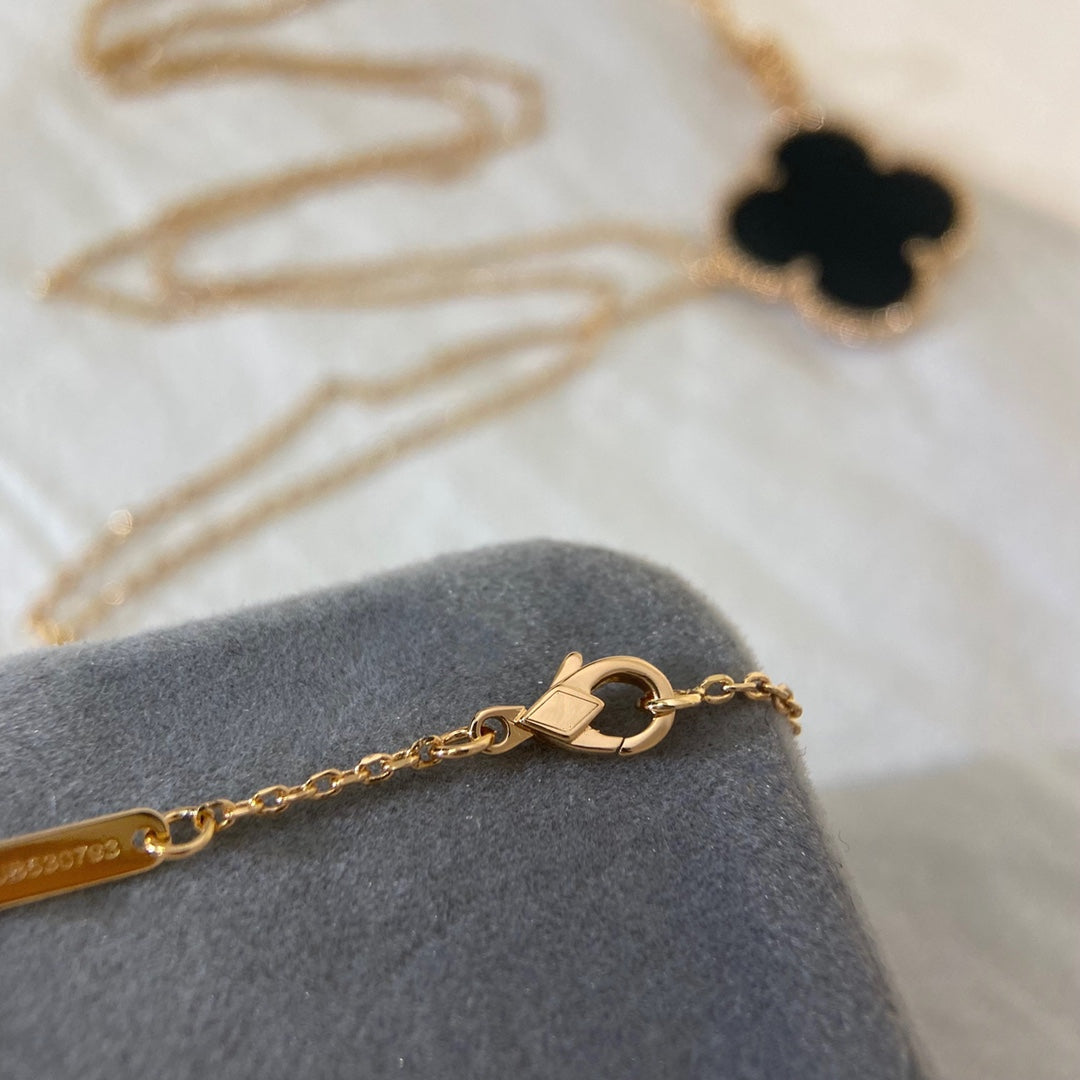 [Rosla Jewelry]CLOVER 25MM NECKLACE GOLD ONYX