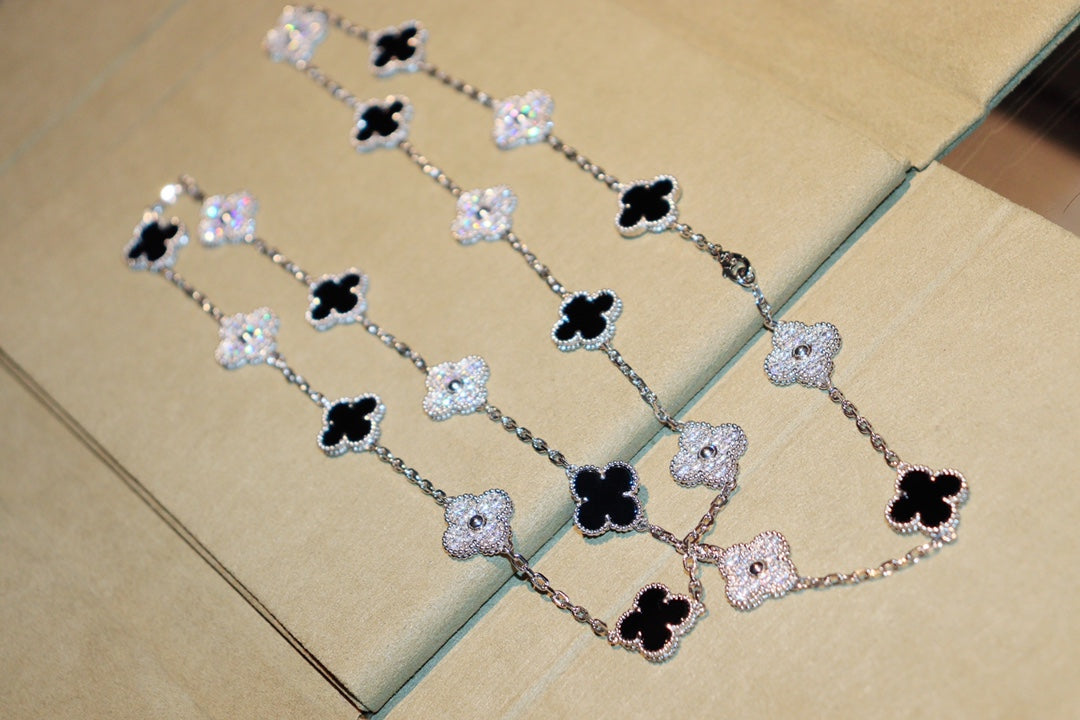 [Rosla Jewelry]CLOVER 20 MOTIFS ONYX DIAMOND SILVER