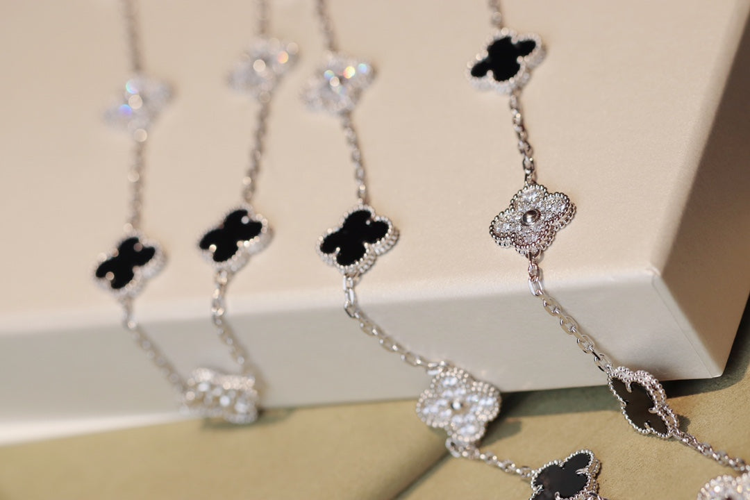 [Rosla Jewelry]CLOVER 20 MOTIFS ONYX DIAMOND SILVER