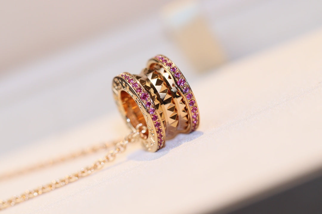 [Rosla Jewelry]ZERO 1 ROCK PINK GOLD PINK DIAMOND NECKLACE