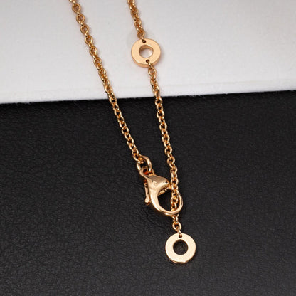 [Rosla Jewelry]ZERO 1 WHITE CERAMIC PINK GOLD DIAMOND NECKLACE