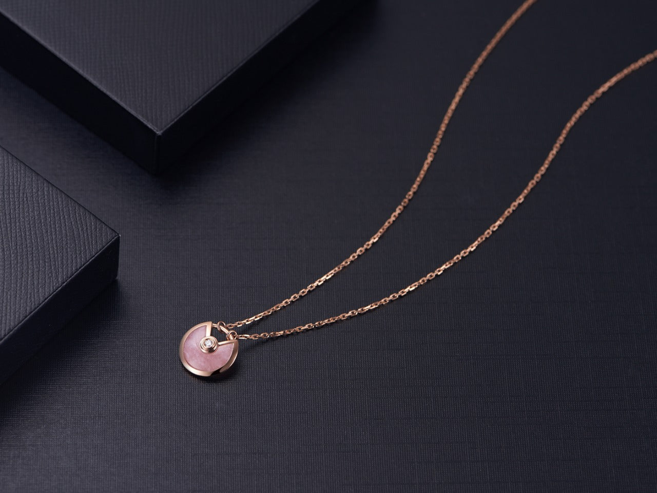 [Rosla Jewelry]AMULETTE ROSE GOLD PINK MOP NECKLACE