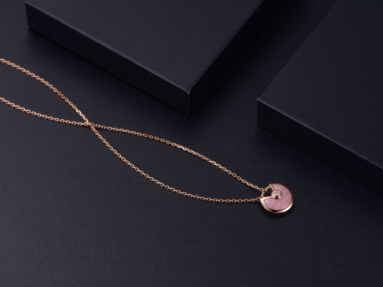 [Rosla Jewelry]AMULETTE ROSE GOLD PINK MOP NECKLACE