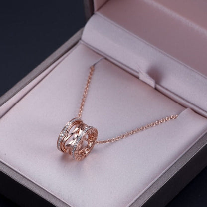 [Rosla Jewelry]ZERO 1 PINK GOLD DIAMOND OPEN NECKLACE