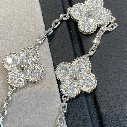 [Rosla Jewelry]CLOVER 5 MOTIFS  DIAMOND BRACELET SILVER