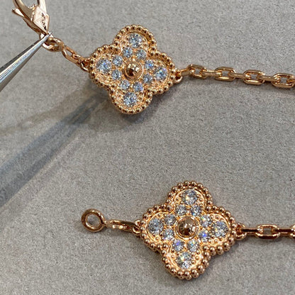 [Rosla Jewelry]CLOVER 5 MOTIFS  FULL DIAMOND BRACELET