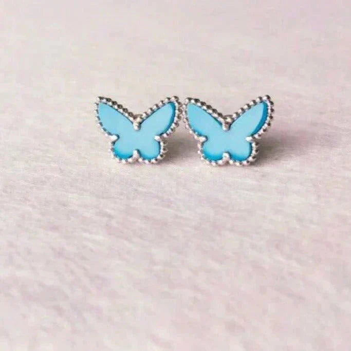 [Rosla Jewelry]BUTTERFLY TURQUOISE EARRINGS SILVER