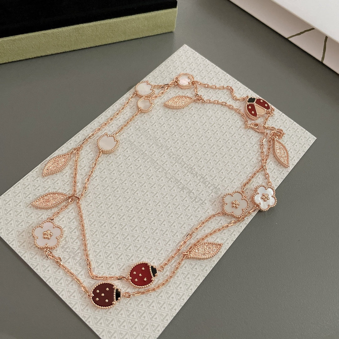 [Rosla Jewelry]LUCKY SPRING 15 MOTIFS ROSE GOLD NECKLACE