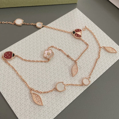 [Rosla Jewelry]LUCKY SPRING 15 MOTIFS ROSE GOLD NECKLACE