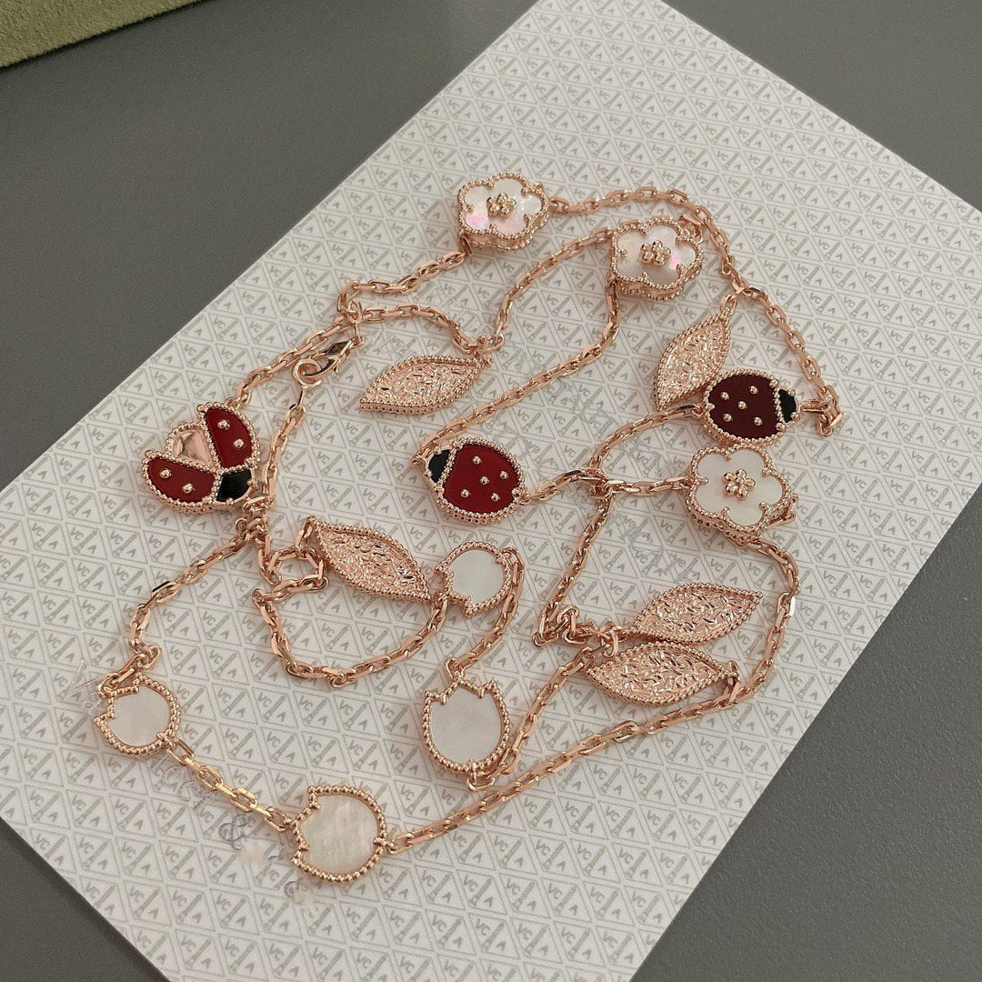 [Rosla Jewelry]LUCKY SPRING 15 MOTIFS ROSE GOLD NECKLACE