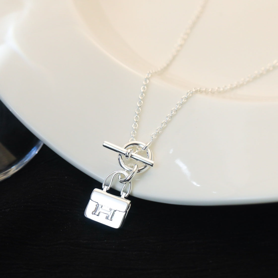 [Rosla Jewelry]POP H PEDANT SILVER NECKLACE