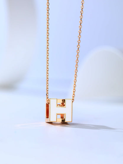 [Rosla Jewelry]H CAGE PINK GOLD NECKLACE