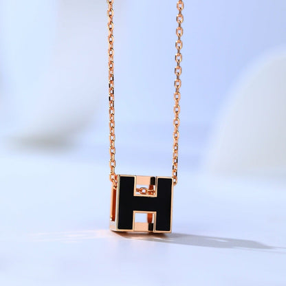 [Rosla Jewelry]H CAGE PINK GOLD NECKLACE