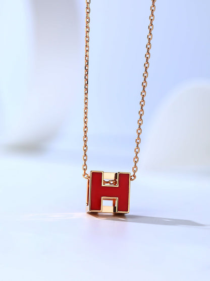 [Rosla Jewelry]H CAGE PINK GOLD NECKLACE