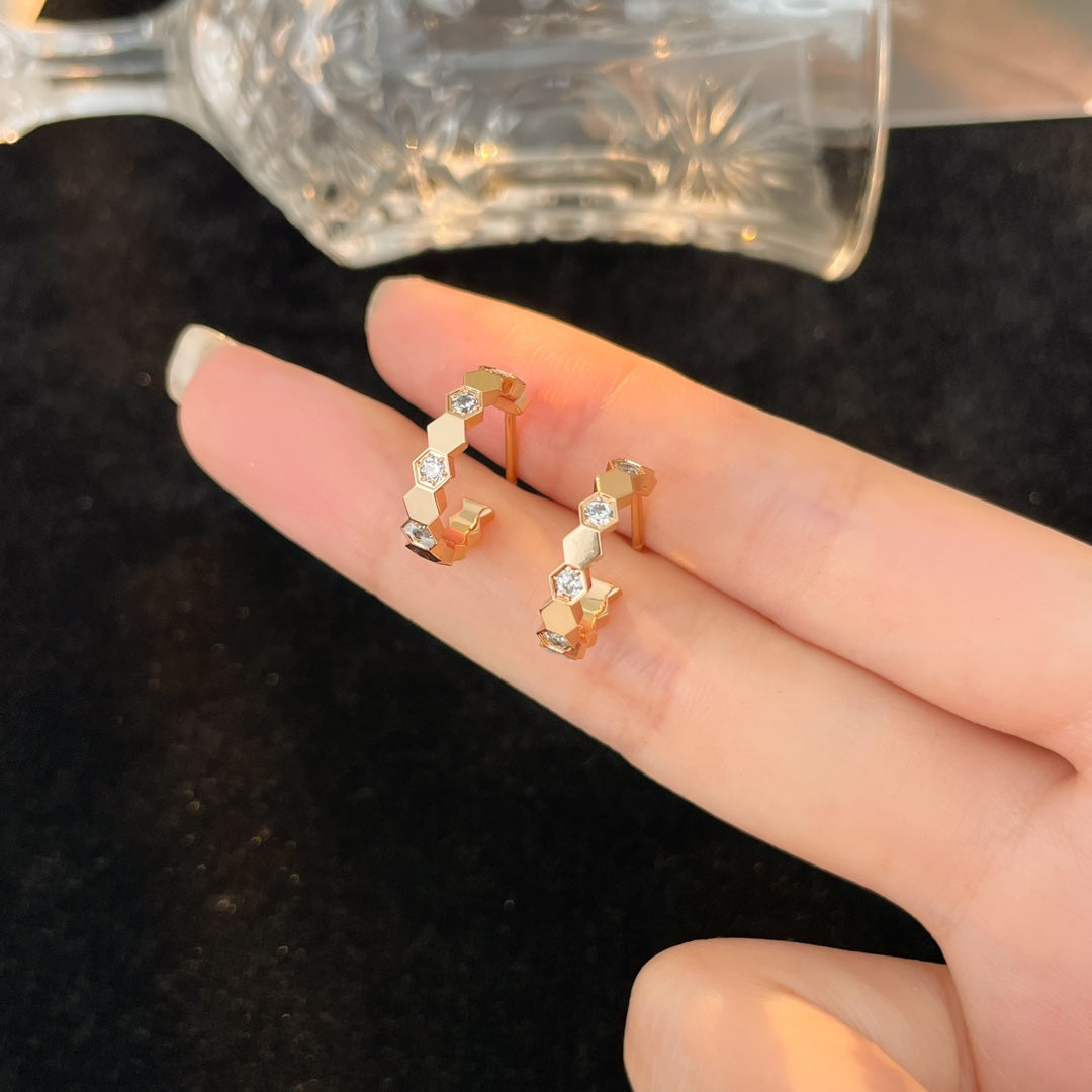 [Rosla Jewelry]BEE LOVE DIAMOND HOOP EARRINGS