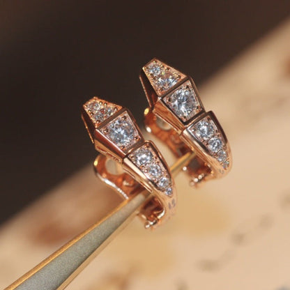 [Rosla Jewelry]SERPENT PINK GOLD DIAMOND EARRINGS