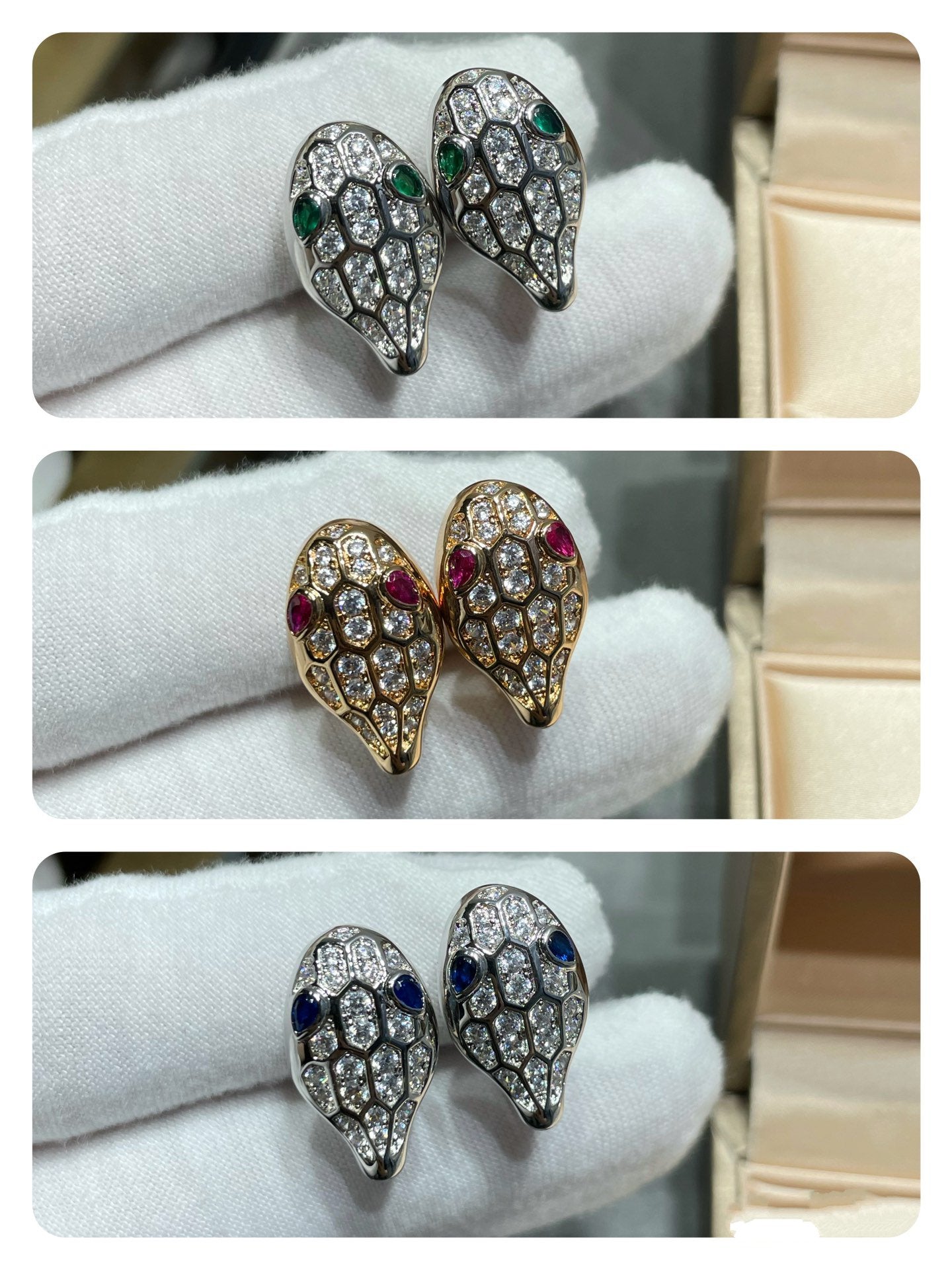 [Rosla Jewelry]SERPENT DIAMOND STUD EARRINGS