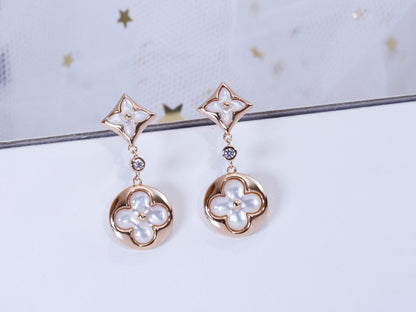 [Rosla Jewelry]STAR AND SUN PINK GOLD MOP DROP EARRINGS