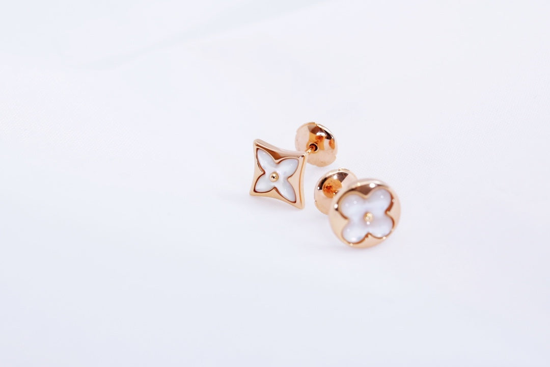 [Rosla Jewelry]STAR AND SUN PINK GOLD MOP STUD EARRINGS