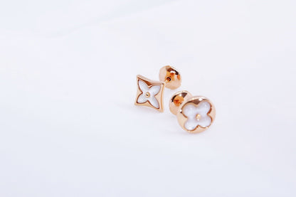 [Rosla Jewelry]STAR AND SUN PINK GOLD MOP STUD EARRINGS