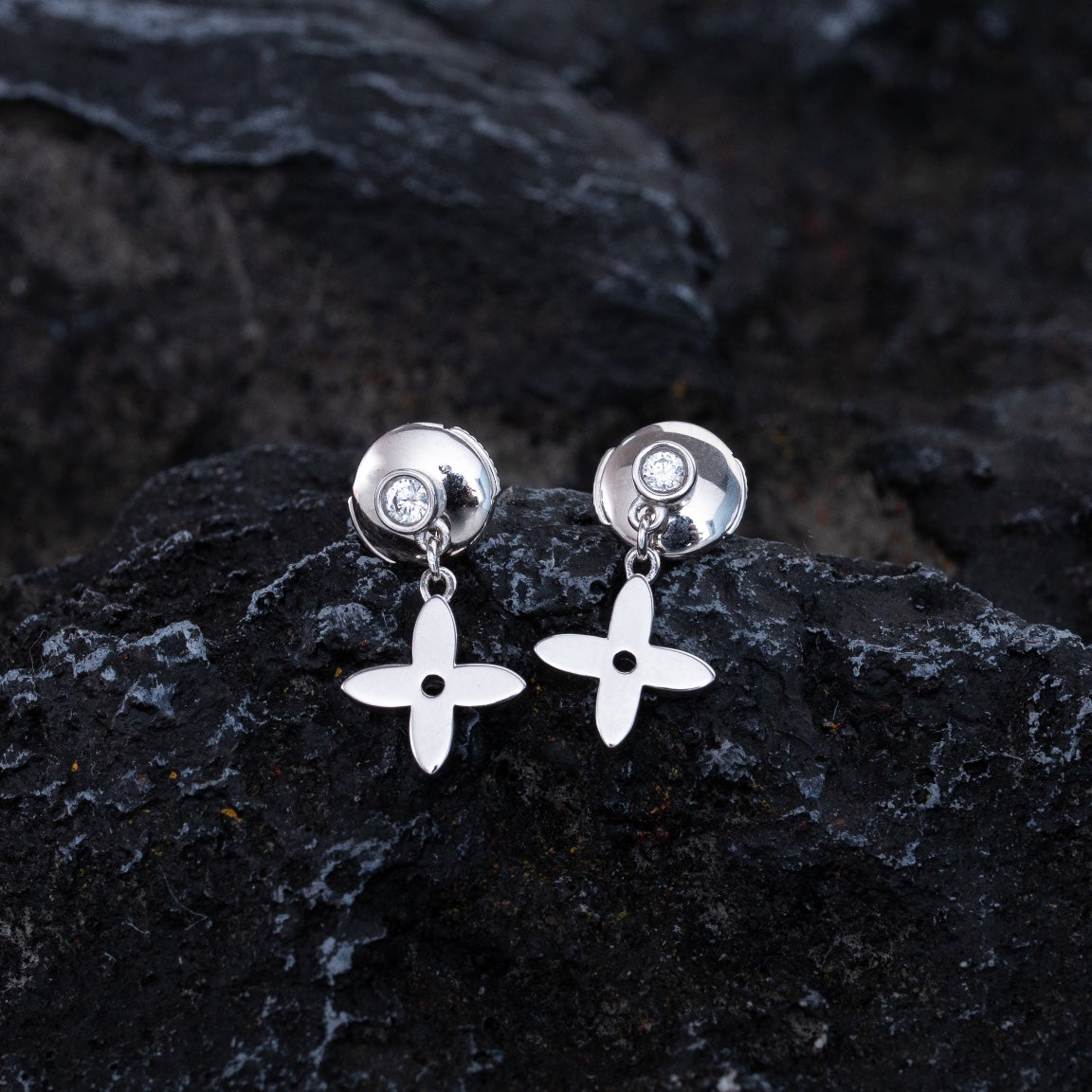 [Rosla Jewelry]VIDYLLE SILVER DIAMOND MINI DROP EARRINGS