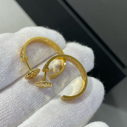 [Rosla Jewelry]LOVE DIAMOND GOLD HOOP EARRINGS