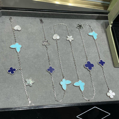 [Rosla Jewelry]LUCKY CLOVER SILVER 11 MOTIF NECKLACE