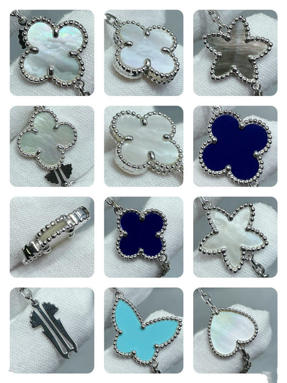 [Rosla Jewelry]LUCKY CLOVER SILVER 11 MOTIF NECKLACE