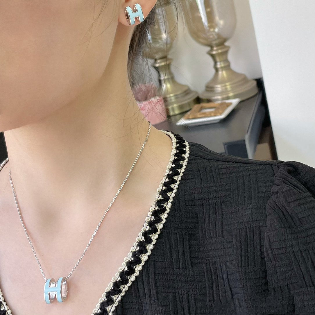 [Rosla Jewelry]POP H SKY BLUE NECKLACE