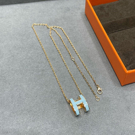 [Rosla Jewelry]POP H SKY BLUE NECKLACE