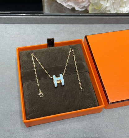 [Rosla Jewelry]POP H SKY BLUE NECKLACE