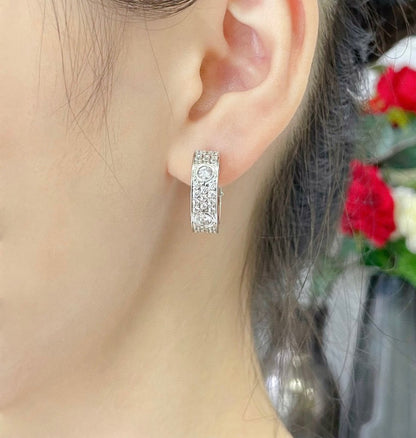 [Rosla Jewelry]LOVE 5.5MM DIAMOND PAVED EARRINGS