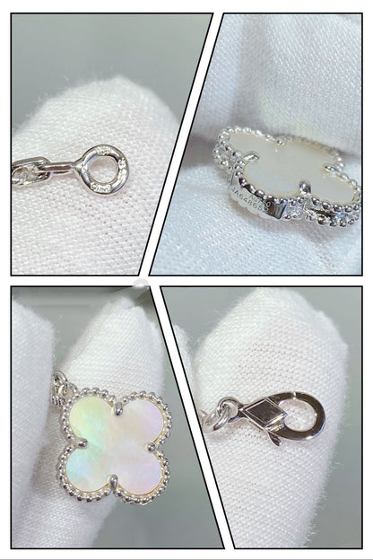 [Rosla Jewelry]CLOVER 5 MOTIF WHITE MOP SILVER BRACELET