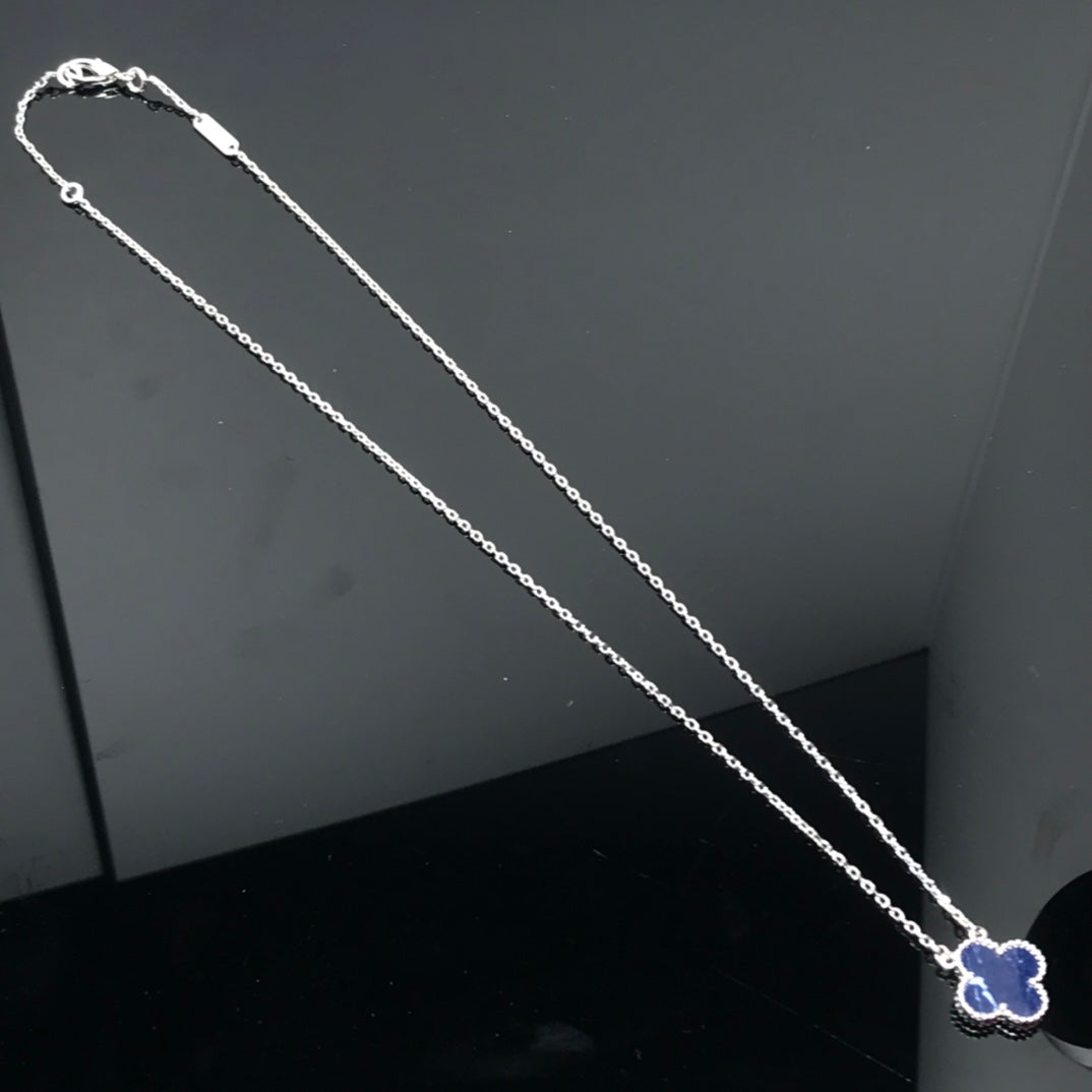 [Rosla Jewelry]CLOVER PIETERSITE SILVER LONG NECKLACE