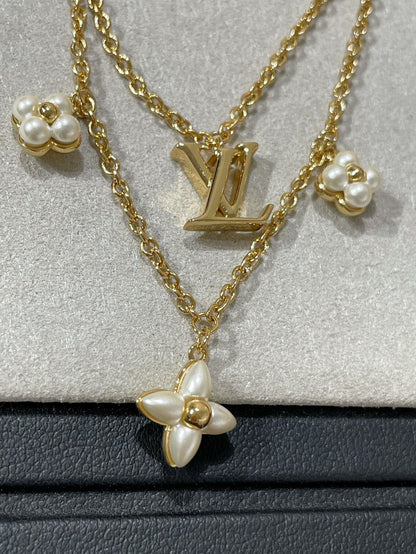 [Rosla Jewelry]FLOWERGRAM GOLD MOP DOUBLE ROW NECKLACE