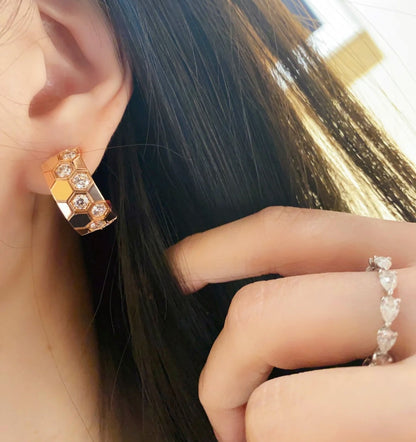 [Rosla Jewelry]BEE LOVE DIAMOND HOOP EARRINGS