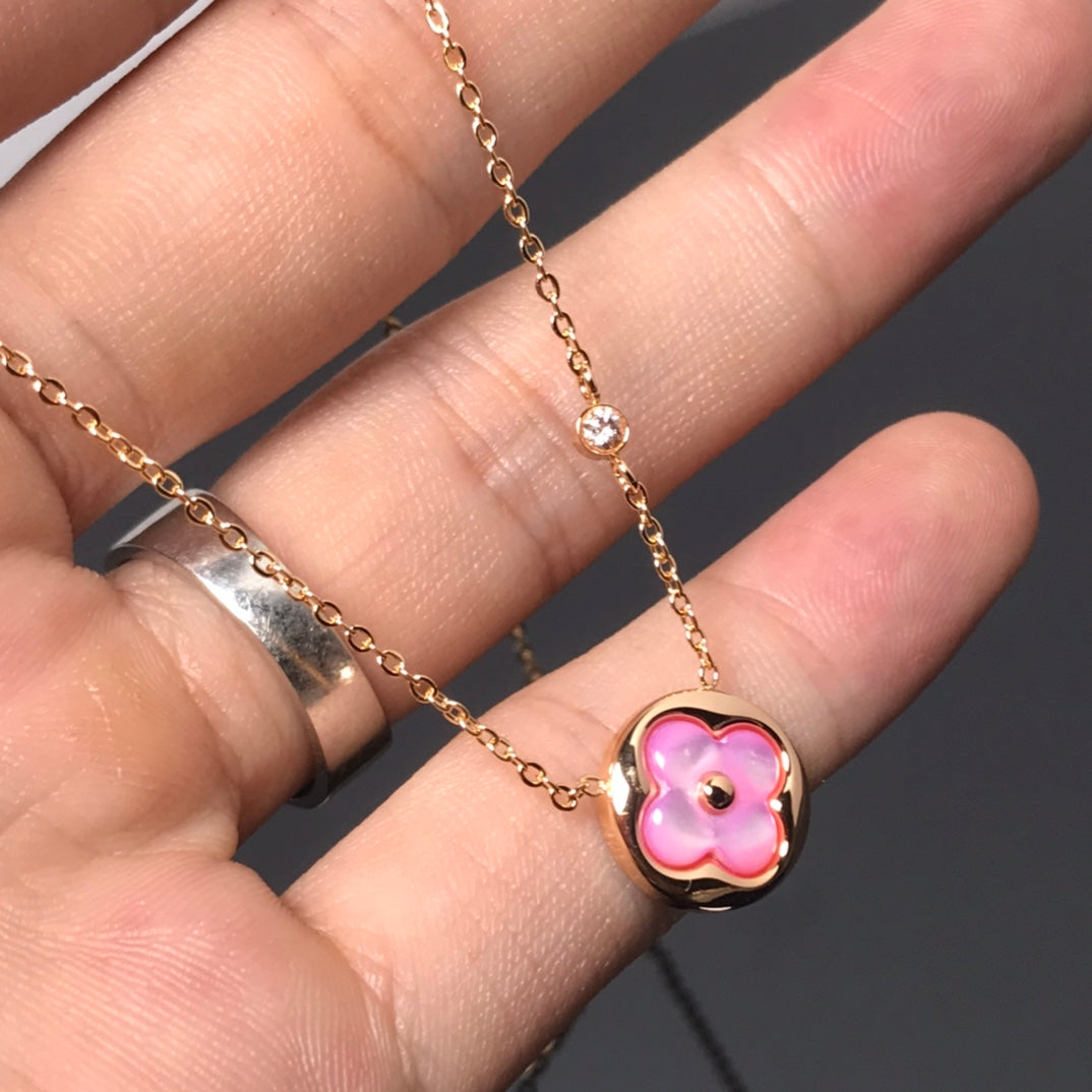 [Rosla Jewelry]COLOR BLOSSOM PINK MOP SUN GOLD NECKLACE