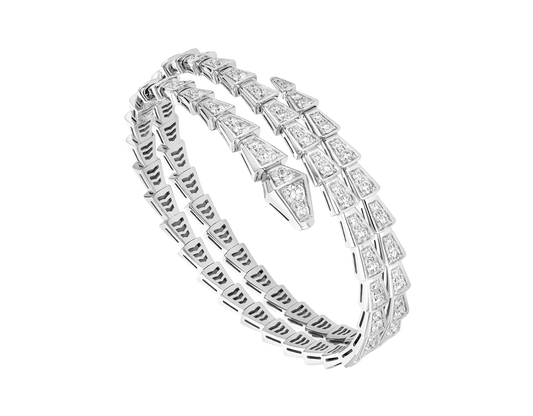 [Rosla Jewelry]SERPENTI BRACELET SILVER DIAMOND DOUBLE ROW