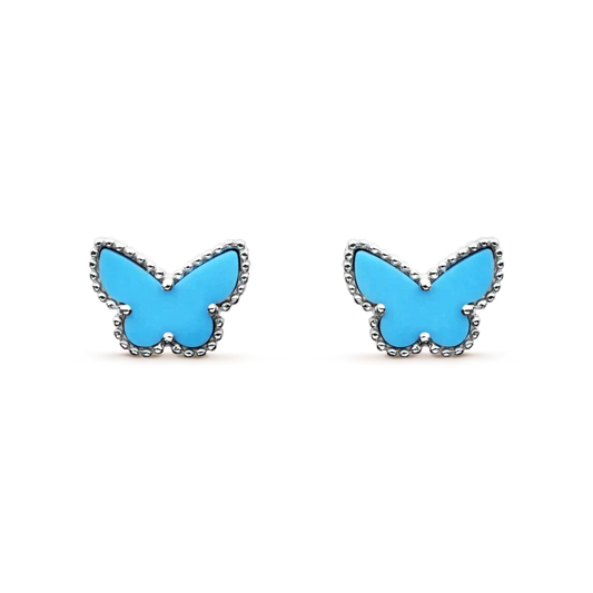 [Rosla Jewelry]BUTTERFLY TURQUOISE EARRINGS SILVER