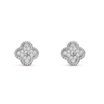 [Rosla Jewelry]CLOVER MINI DIAMOND STUD EARRINGS